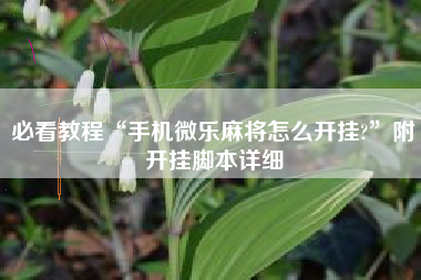 必看教程“手机微乐麻将怎么开挂?”附开挂脚本详细