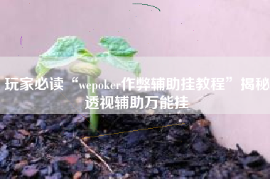 玩家必读“wepoker作弊辅助挂教程”揭秘透视辅助万能挂