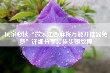 玩家必读“微乐江西麻将万能开挂器免费”详细分享装挂步骤教程