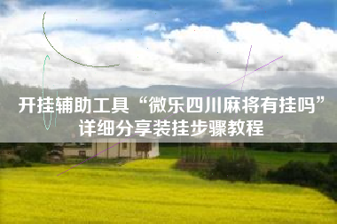 开挂辅助工具“微乐四川麻将有挂吗”详细分享装挂步骤教程