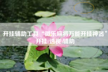 开挂辅助工具“微乐麻将万能开挂神器”开挂(透视)辅助
