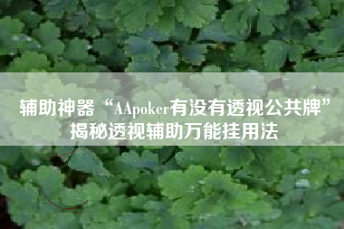 辅助神器“AApoker有没有透视公共牌”揭秘透视辅助万能挂用法