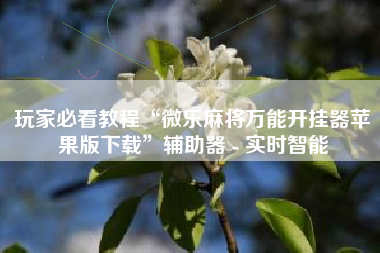 玩家必看教程“微乐麻将万能开挂器苹果版下载”辅助器 - 实时智能