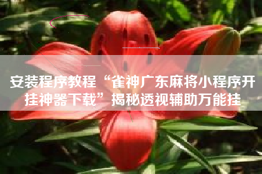 安装程序教程“雀神广东麻将小程序开挂神器下载”揭秘透视辅助万能挂