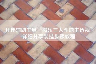 开挂辅助工具“微乐三人斗地主透视”详细分享装挂步骤教程