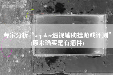 专家分析“wepoker透视辅助挂游戏评测	”(原来确实是有插件)