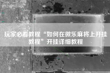 玩家必看教程“如何在微乐麻将上开挂教程	”开挂详细教程