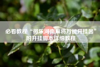 必看教程“微乐河南麻将万能开挂器”附开挂脚本详细教程