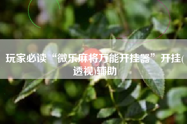 玩家必读“微乐麻将万能开挂器”开挂(透视)辅助