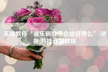 实操教程“微乐刷胜率会给好牌么”(透视)开挂详细教程