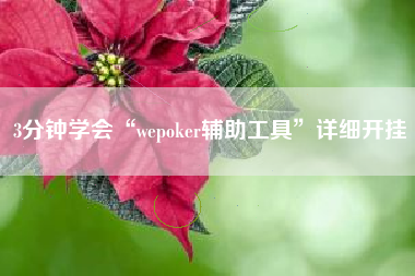 3分钟学会“wepoker辅助工具”详细开挂