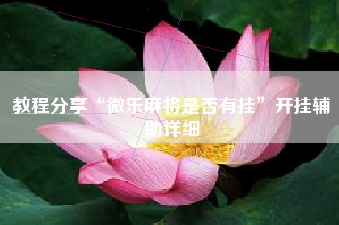 教程分享“微乐麻将是否有挂”开挂辅助详细