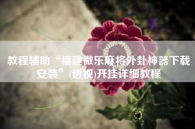 教程辅助“福建微乐麻将外卦神器下载安装	”(透视)开挂详细教程