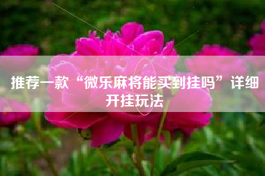 推荐一款“微乐麻将能买到挂吗	”详细开挂玩法