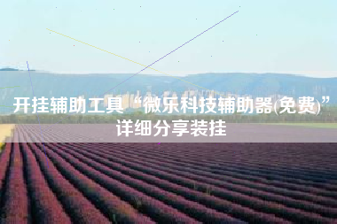 开挂辅助工具“微乐科技辅助器(免费)”详细分享装挂