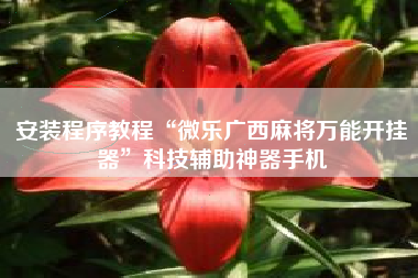安装程序教程“微乐广西麻将万能开挂器	”科技辅助神器手机
