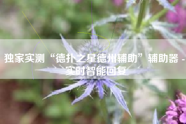 独家实测“德扑之星德州辅助	”辅助器 - 实时智能回复