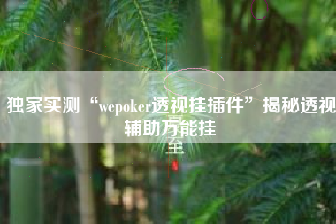 独家实测“wepoker透视挂插件	”揭秘透视辅助万能挂
