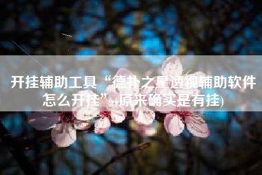 开挂辅助工具“德扑之星透视辅助软件怎么开挂	”(原来确实是有挂)