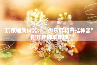 玩家辅助神器：“微乐麻将开挂神器”附开挂脚本详细