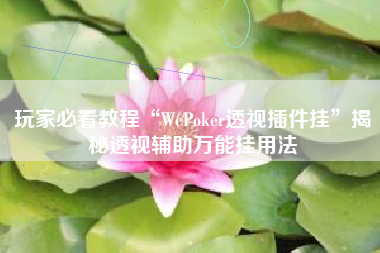 玩家必看教程“WePoker透视插件挂	”揭秘透视辅助万能挂用法