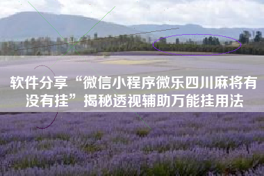 软件分享“微信小程序微乐四川麻将有没有挂	”揭秘透视辅助万能挂用法