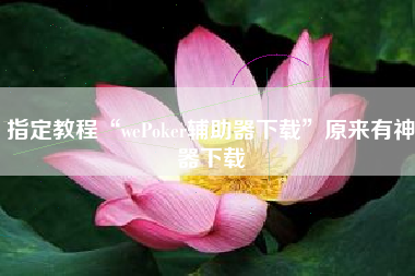 指定教程“wePoker辅助器下载	”原来有神器下载