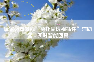 玩家必看教程“德扑圈透视插件”辅助器 - 实时智能回复