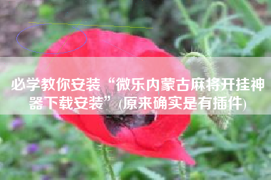 必学教你安装“微乐内蒙古麻将开挂神器下载安装	”(原来确实是有插件)