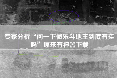 专家分析“问一下微乐斗地主到底有挂吗”原来有神器下载