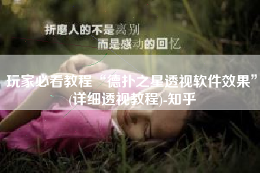 玩家必看教程“德扑之星透视软件效果”(详细透视教程)-知乎