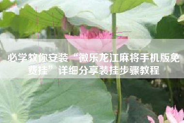 必学教你安装“微乐龙江麻将手机版免费挂	”详细分享装挂步骤教程