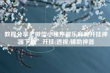教程分享“微信小程序微乐麻将开挂神器下载”开挂(透视)辅助神器
