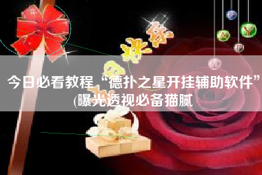 今日必看教程“德扑之星开挂辅助软件”(曝光透视必备猫腻