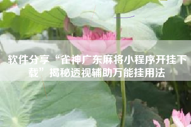 软件分享“雀神广东麻将小程序开挂下载”揭秘透视辅助万能挂用法