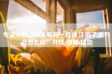 专家分析“微乐麻将一直输,注销了,重开会怎么样	”开挂(透视)辅助