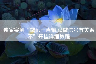 独家实测“微乐一直输,跟微信号有关系不	”开挂详细教程