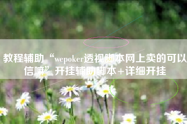 教程辅助“wepoker透视脚本网上卖的可以信嘛”开挂辅助脚本+详细开挂