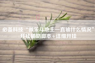 必备科技“微乐斗地主一直输什么情况”开挂辅助脚本+详细开挂