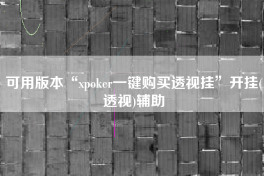 可用版本“xpoker一键购买透视挂”开挂(透视)辅助