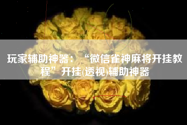 玩家辅助神器：“微信雀神麻将开挂教程”开挂(透视)辅助神器