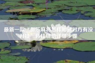 最新一款“微乐麻将怎样知道对方有没开挂”开挂辅助详细步骤