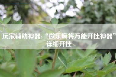 玩家辅助神器:“微乐麻将万能开挂神器”详细开挂