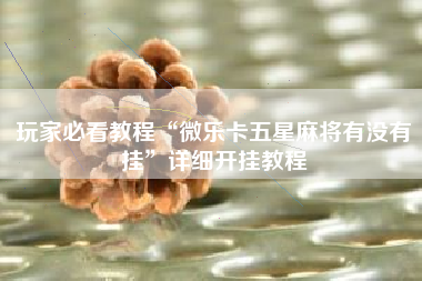 玩家必看教程“微乐卡五星麻将有没有挂”详细开挂教程