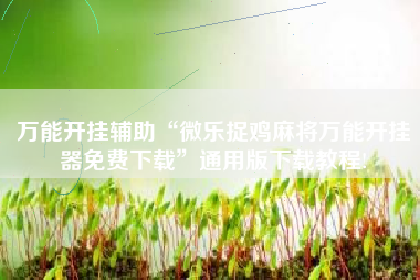 万能开挂辅助“微乐捉鸡麻将万能开挂器免费下载”通用版下载教程!