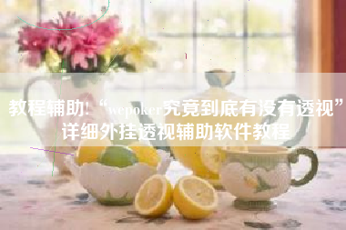 教程辅助!“wepoker究竟到底有没有透视”详细外挂透视辅助软件教程