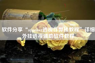 软件分享“appoker透视作弊挂教程	”详细外挂透视辅助软件教程