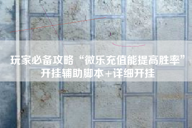 玩家必备攻略“微乐充值能提高胜率”开挂辅助脚本+详细开挂