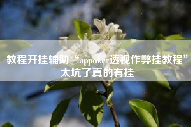 教程开挂辅助“appoker透视作弊挂教程”太坑了真的有挂
