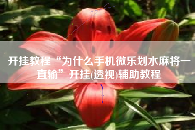 开挂教程“为什么手机微乐划水麻将一直输	”开挂(透视)辅助教程